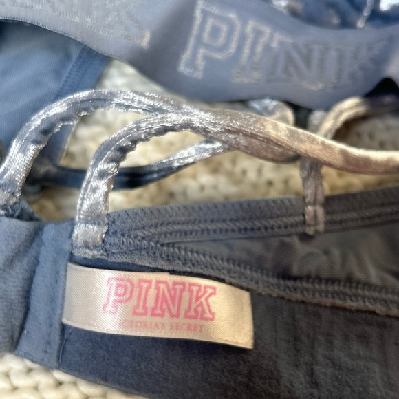 PINK Victoria's Secret, Velvet Blue Bralette, Size S - Picture 4 of 4